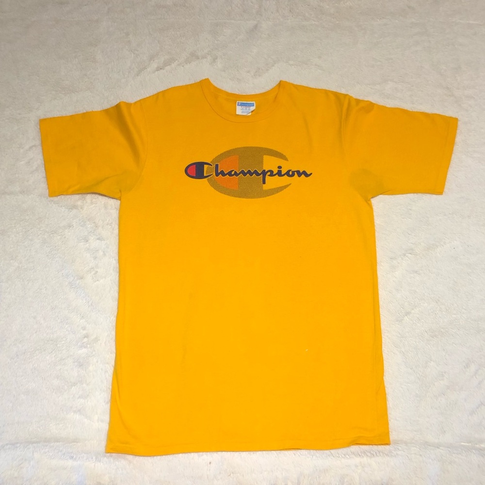 Champion logo tee size XL dark yellow.